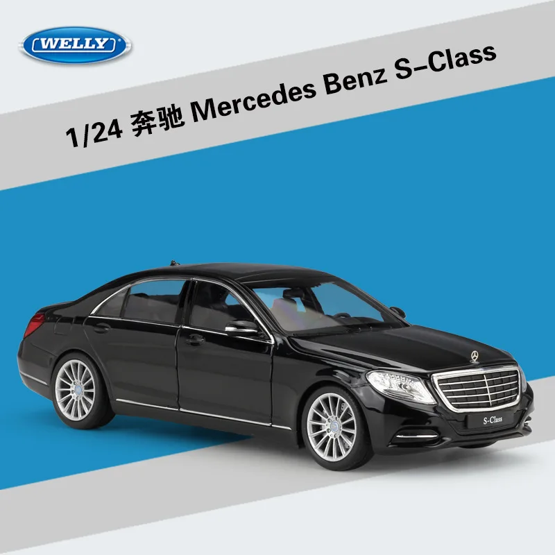 Высокая имитация WELLY 1:24 классический литой автомобиль Benz S Class модель автомобиля