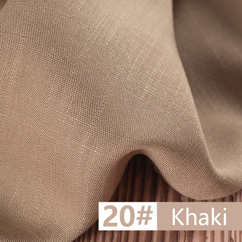Khaki Хлопок, лен, Помытый бамбуковый хлопок, льняная ткань, одежда, платье, ткань DIY ручной работы, стеганное лоскутное шитье, мягкая ткань, Новинка - Цвет: Khaki
