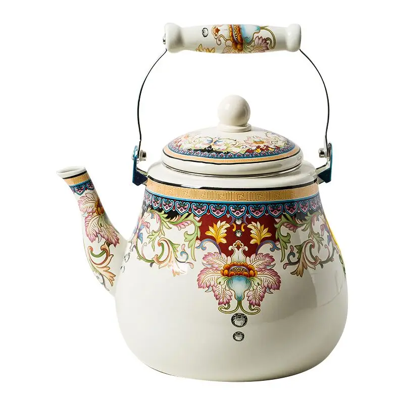 

High Quality 5L Enamel Water Kettle Tea Pot Thickened Teapot Chinese Medicine Pot Electromagnetic Furnace Gas Pot Shipping