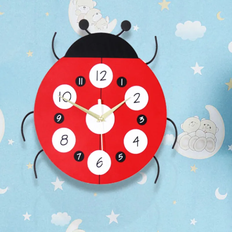 Мультфильм жук часы насекомое гостиная настенные милая личность креативная мода