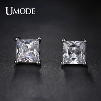 umode tiny delighted small 5mm 0 63ct princess cut zirconia stud earrings ue0049