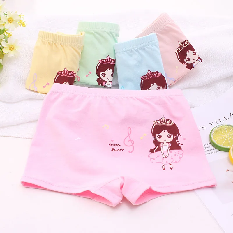Random colors 5PCS New 4pc/lot Girls Cartoon Underpants Young Girl Boxer Briefs Comfortable Cotton Panties Kids Underwear Baby Girls Clothes - Цвет: Random colors 5PCS