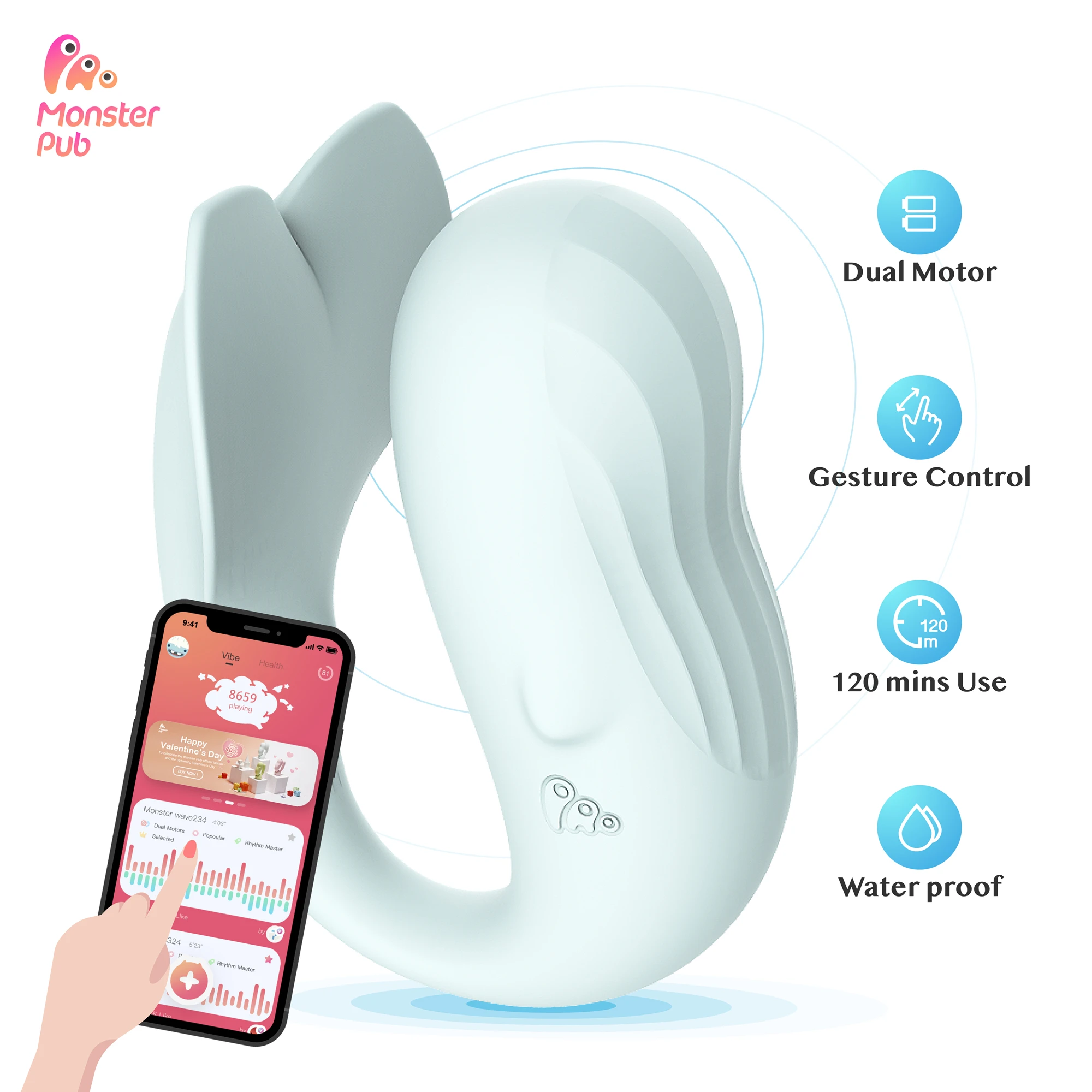 Женский Вибратор для точки G Monster Pub 2 перезаряжаемый вибратор клитора с двойным