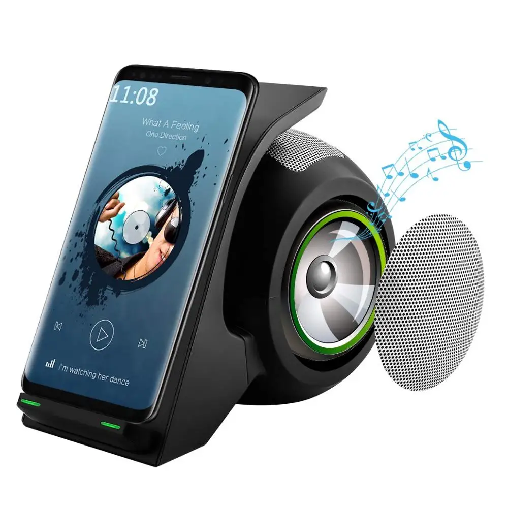 Быстрое беспроводное зарядное устройство с bluetooth динамиком совместимо