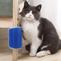 pet cat self groomer brush wall corner grooming massage comb cat toy with catnip hair shedding trimming removal brush device