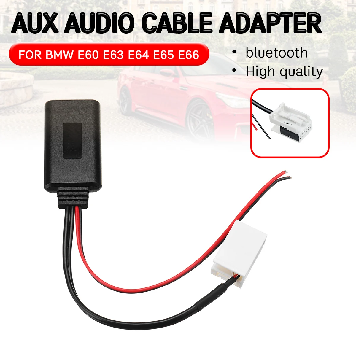 

bluetooth Aux Receiver Cable Adapter for 12pin Head unit for BMW E60 E63 E64 E65 E66 E81 E82 E87 E90 E91 E92 E93