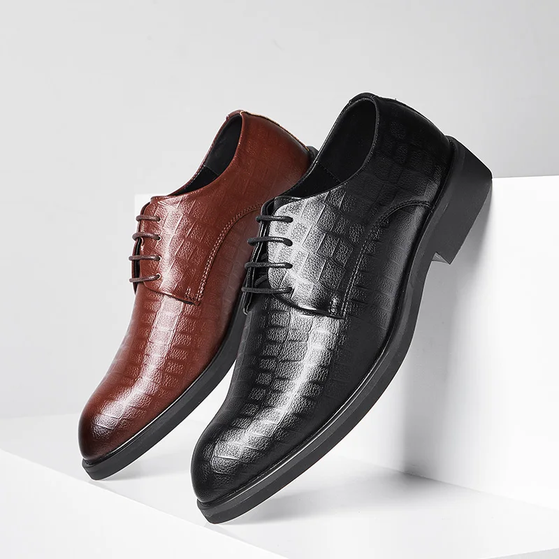 

Men leather shoes outdoor brogue wedding Business mens casual flats shoes 2021 black vintage oxford shoes for men's shoes