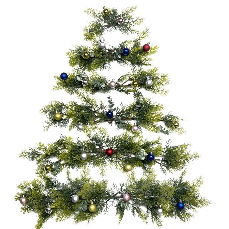 &Aacute;rbol de Navidad de 60cm para decoraci&oacute;n de pared, colgante de pared, &aacute;rbol de Navidad extra&iacute;ble, bricolaje, pino de Navidad simulado, PVC, decoraci&oacute;n del hogar-4