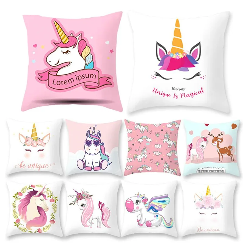 

CHENN Unicorn Pillow Case Cover Unicorn Cushion Cover Sofa Seat Covers Car Bedroom Decor for Kid Unicorn Pillowcases Throw C27