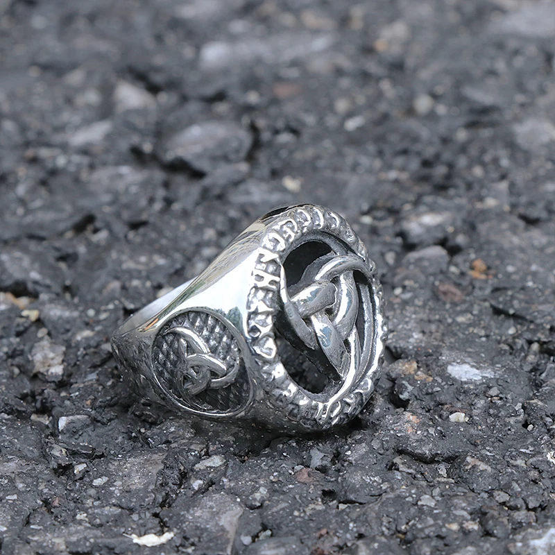 Уникальный дизайн с выбитым принтом Viking Valknut кольца Для мужчин мальчиков 316L