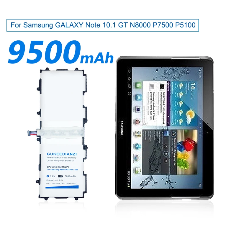 SP3676B1A(1S2P) 9500mAh аккумулятор планшетных ПК для samsung GALAXY Note 10,1 Tab 2 GT N8000 N8010 N8020 P7500 P7510 P5100 P5110 P5120