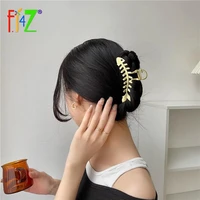 f j4z new trend hair clips for women hot ins oversize alloy fish bone hair claws hair jewelry accessories gifts dropship