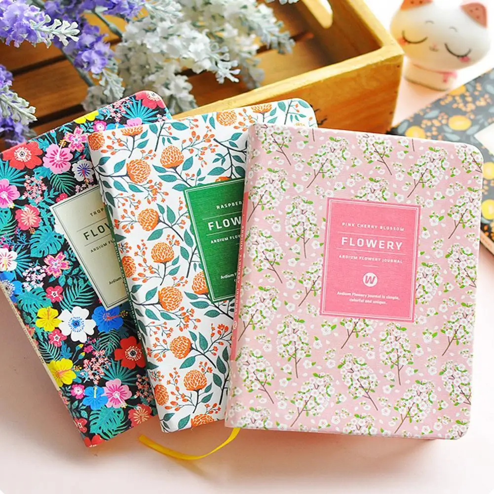 

Cute PU Leather Floral Flower Schedule Book Diary Weekly Planner Notebook School Office Supplies Kawaii Stationery Writing Book