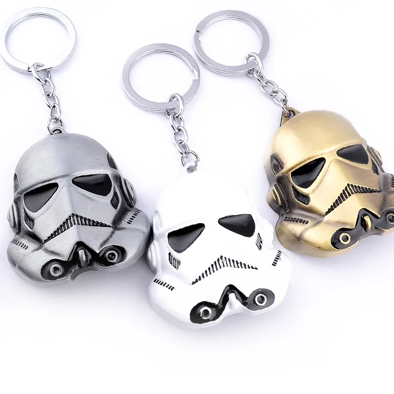 

Movie Jewelry Robot soldiers Mask Pendant Keychain Metal Car Keyring Holder For Men Gifts