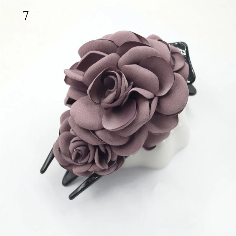 

Spun Yarn Double Floral Hair Clip Elegant Lady Duckbill Barrettes Hair Accessories For Women DIY Hair Styling Tools Headwear
