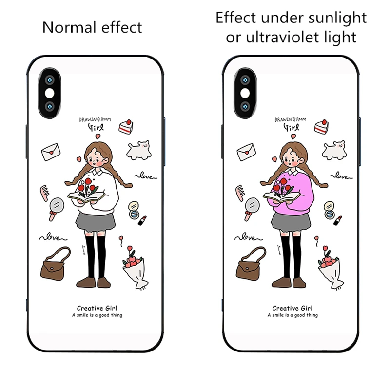 Светящийся чехол из закаленного стекла для IPhone X xs max xr 6 7 8 6s Plus светящийся с