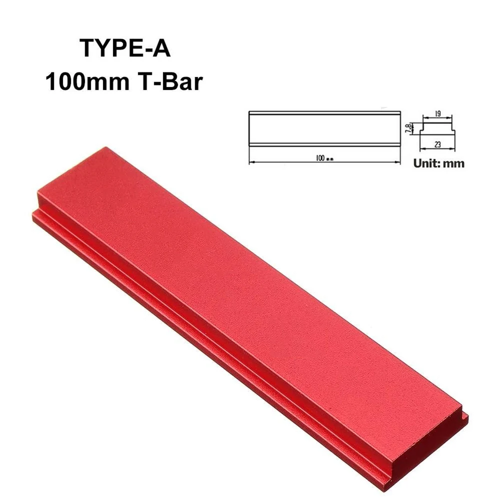 

100mm-450mm Red Type-A/B Red T-bar Slider Aluminium Alloy Miter Jig Saw For Woodworking Workbench Milling Table Saw Tool