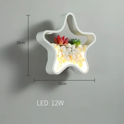 Warm light 12W Современный светодиодный настенный светильник, круглый светодиодный настенный светильник для спальни, гостиной, украшение стены, украшенное растениями и камнями, подарок, арт-деко - Испускаемый цвет: Warm light 12W