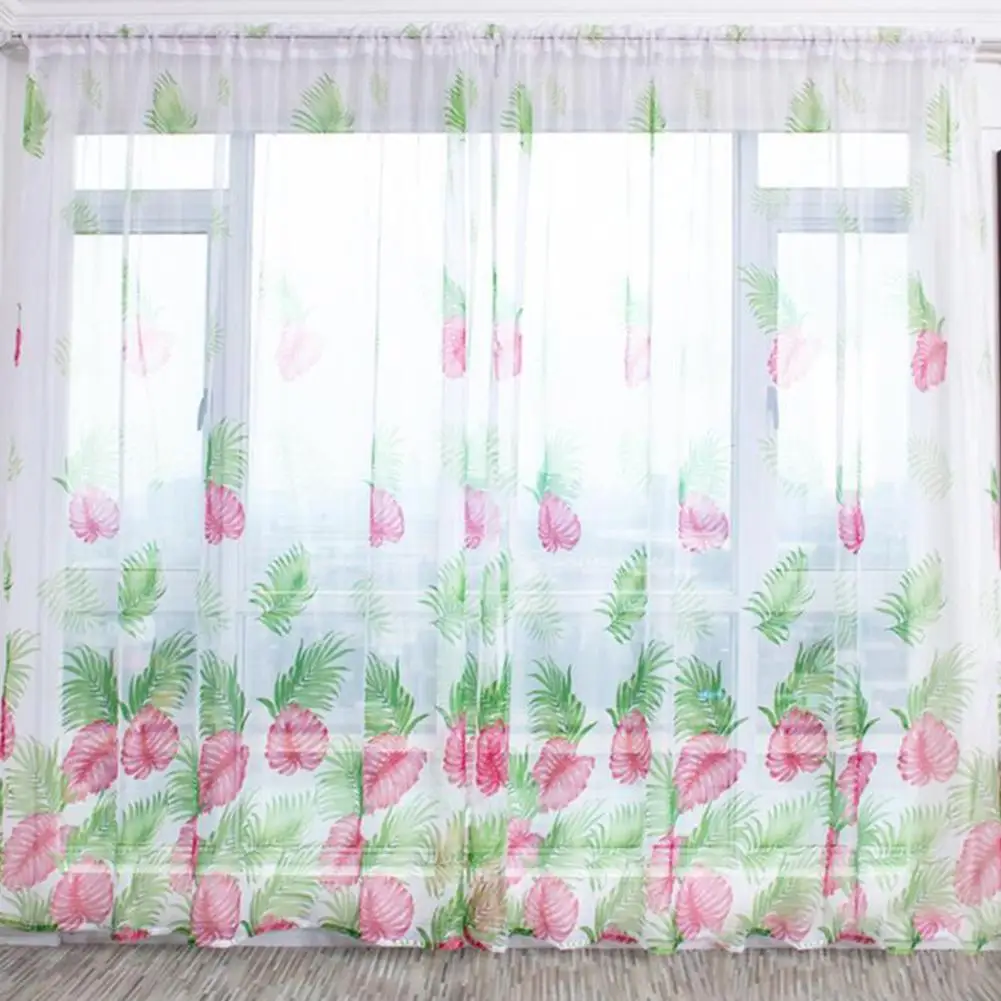 Adeeing 1 шт. анти москитные шторы рисунок банановых листьев печати Тюль Шторы для
