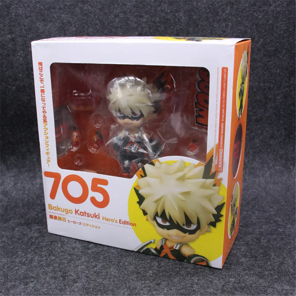 705 with box Мой герой училища аниме Bakugou катсуки 705 мидория изуку 686 фигурка Boku No Helo academic игрушки Nendoroid ПВХ модель в виде персонажа "фигма" - Цвет: 705 with box