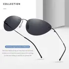 Солнцезащитные очки Мужские без оправы, ультралегкие Поляризационные солнечные очки из титана, для вождения, в неостиле Матрица, 2021