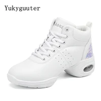 dance shoes woman ladies modern soft outsole jazz sneakers leather breathable lightweight female dancing fitness shoes sport