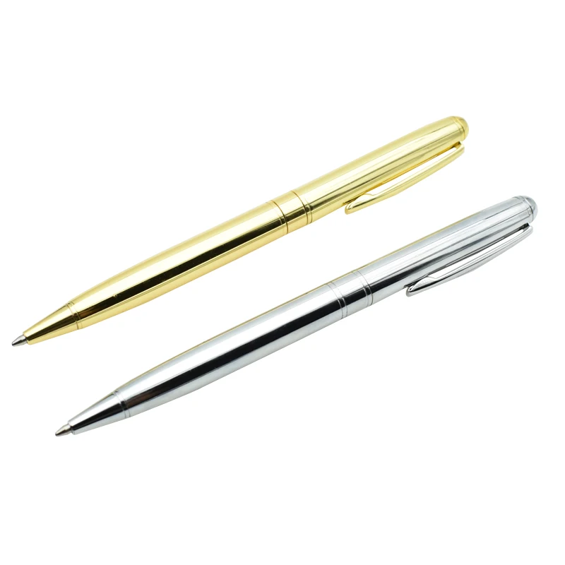 Металлическая шариковая ручка 0 7 мм черные голубые чернила цвет серебристый