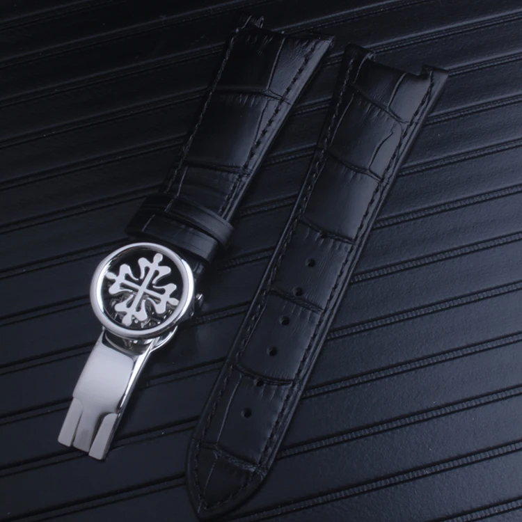 Черный, коричневый, синий браслет из натуральной кожи(подходит) Patek philpe Nautilus 25 мм x 14 мм