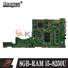 For ASUS Vivobook S14 Mainboard X411UN X411UNV X411UQ X411UA X411U Laptop motherboard Motherboard 8GB-RAM i5-8250U MX150 GPU