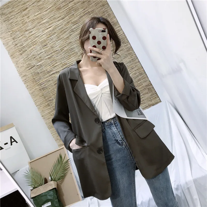 2019 женские блейзеры и куртки больших размеров белый Блейзер Женский