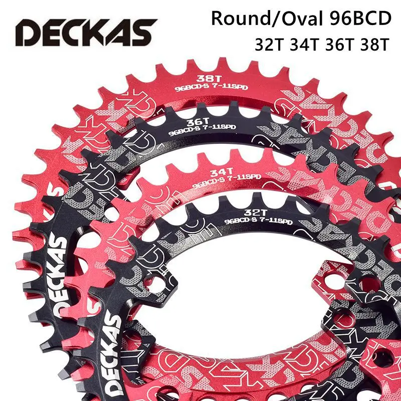 

DECKAS Aluminum Alloy Bicycle Crank 96BCD-S Oval Round Chainring 32T 34T 36T 38T Chain Wheel Bike Crankset for M6000 M7000 M8000