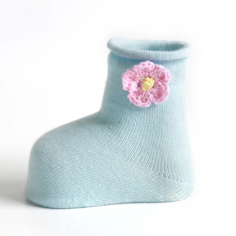 Calcetines de algod&oacute;n para beb&eacute;, medias suaves y antideslizantes, florales, para reci&eacute;n nacido de 0 a 12 meses-3