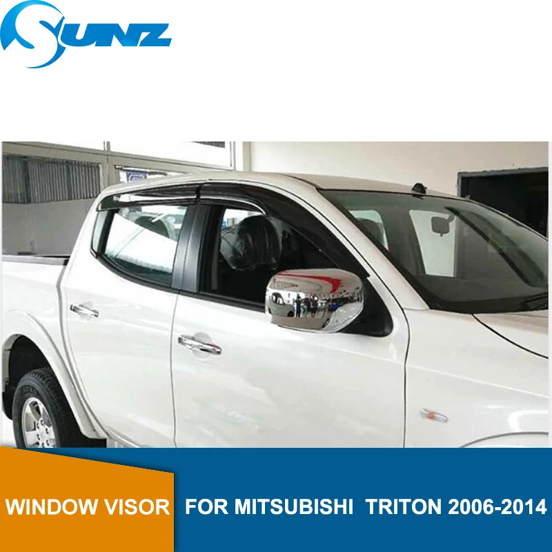 Боковой Winodow дефлекторы для Mitsubishi L200 Triton 2006 2007 2008 2009 2010 2011 2012 2013 обтекатель кабины дождь SUNZ