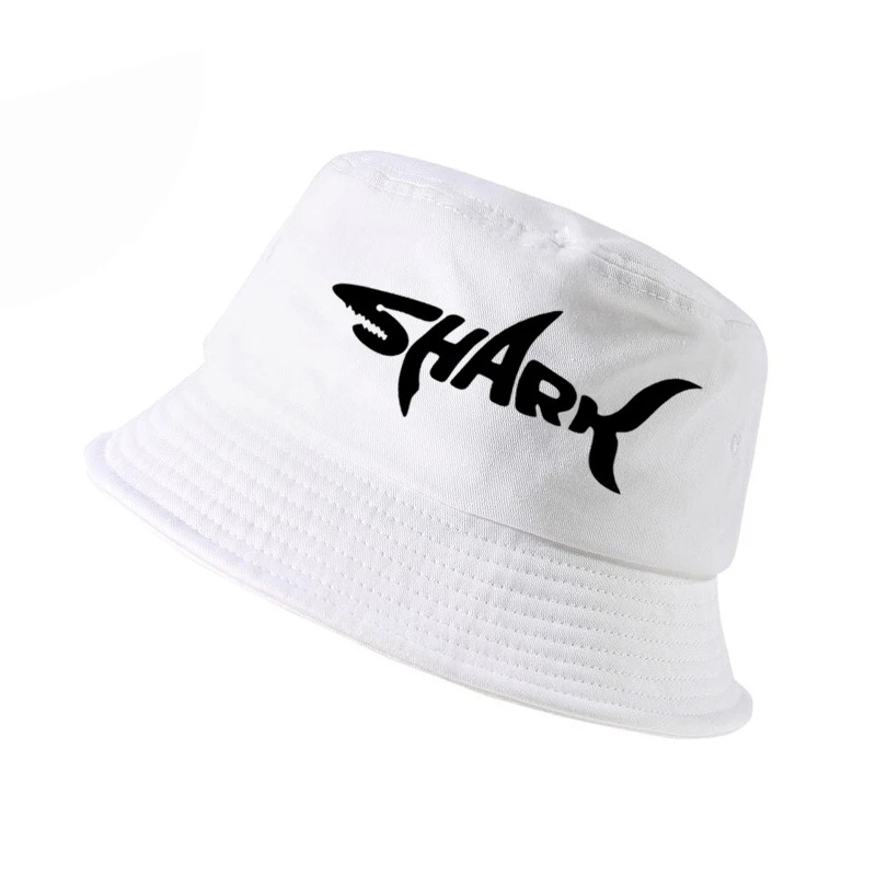 

outdoor fishing hat Men Women harajuku pop fisherman cap SHARK Unisex fashion 100%Cotton bucket hat panama shark bone