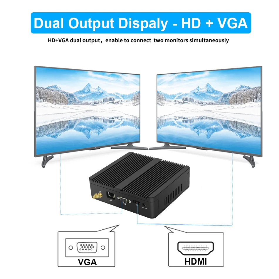 Verkaufen OLOEY Fanless Mini Pc Intel Celeron J1900 Win Windows 10 7 Linux Thin Client Minipc Pfsense Micro Lan Port Tv Desktop-Computer