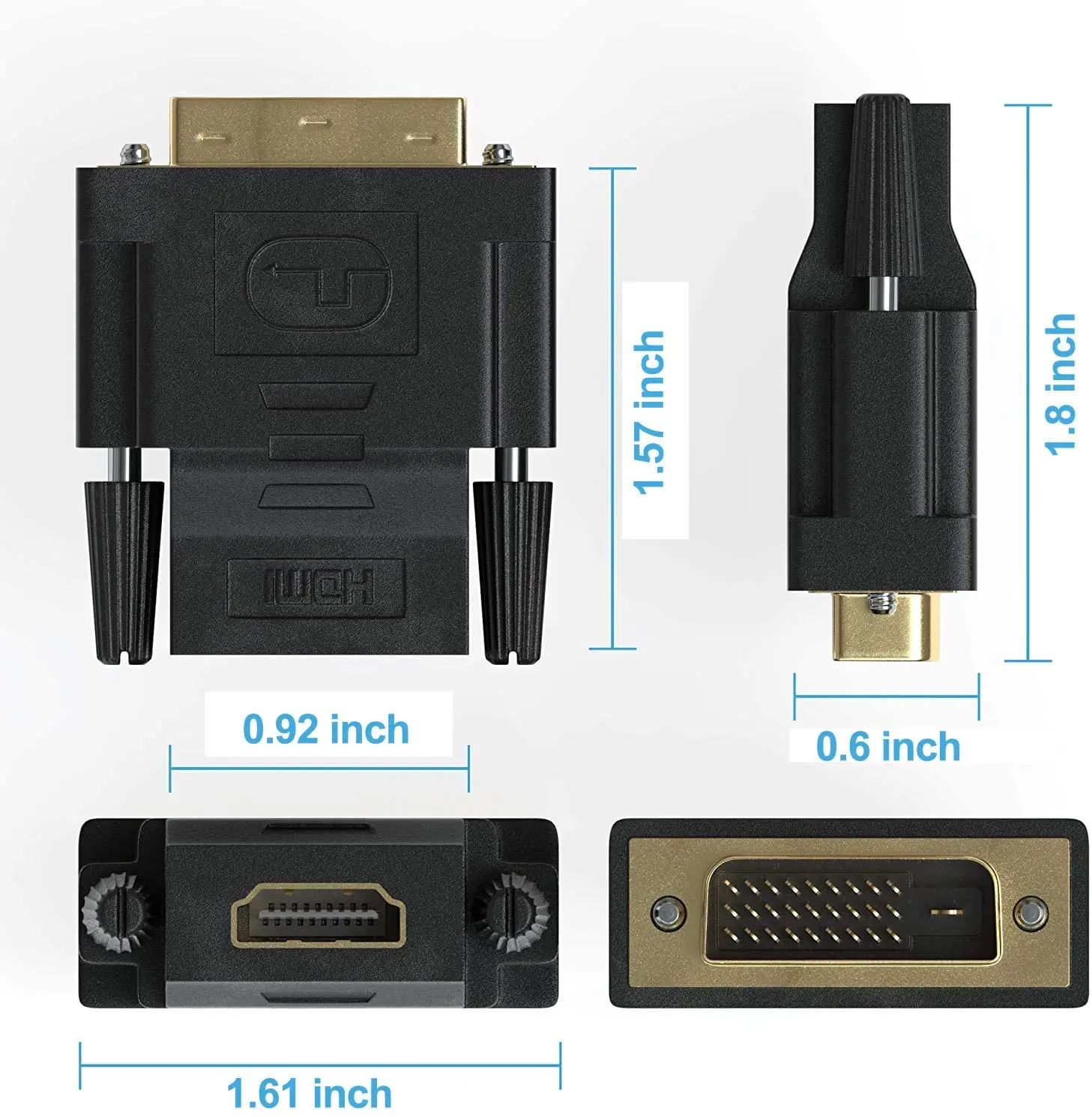 

Bi-Directional DVI 24+1 Male to HDMI Female Adapter Converter, Support 1080P, 3D for PS5,PS4,TV Box,Blu-ray,Projector,HDTV,PC