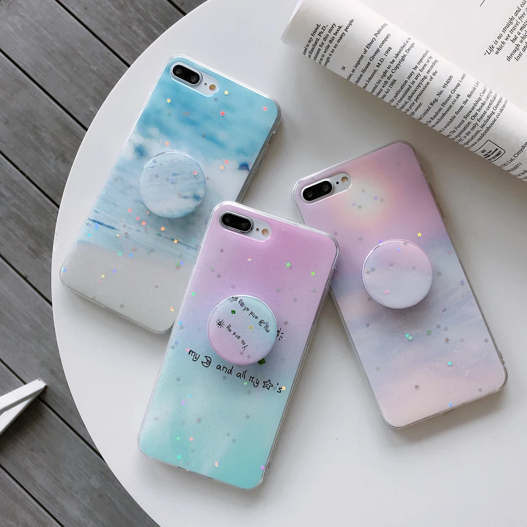 Блестящий Мягкий чехол для iPhone 11 pro 7 8plus x xs xr xsmax 6 6s|Бамперы| |