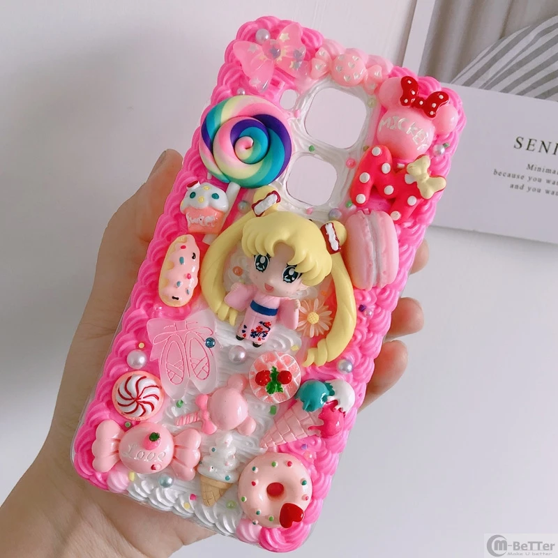 Для Samsung note 8/9/10plus DIY чехол 3D Сейлор Мун для телефона Galaxy s8/s9/s10 + s6/s7edge ручной работы