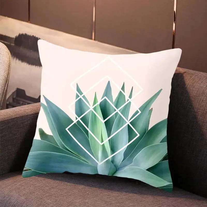 

Tropical Plants Decorative Pillowcases Green Leaves Throw Pillow Cover Cushion Bed Home Car Sofa Super Soft Home Decor 45x45cm