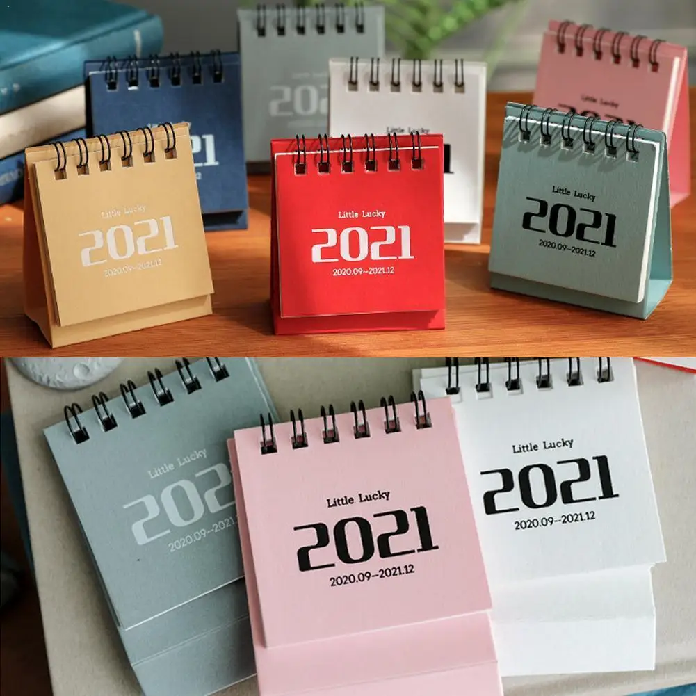 Настольный календарь 2021 маленький на новый год Ins простой мини-цветной декор