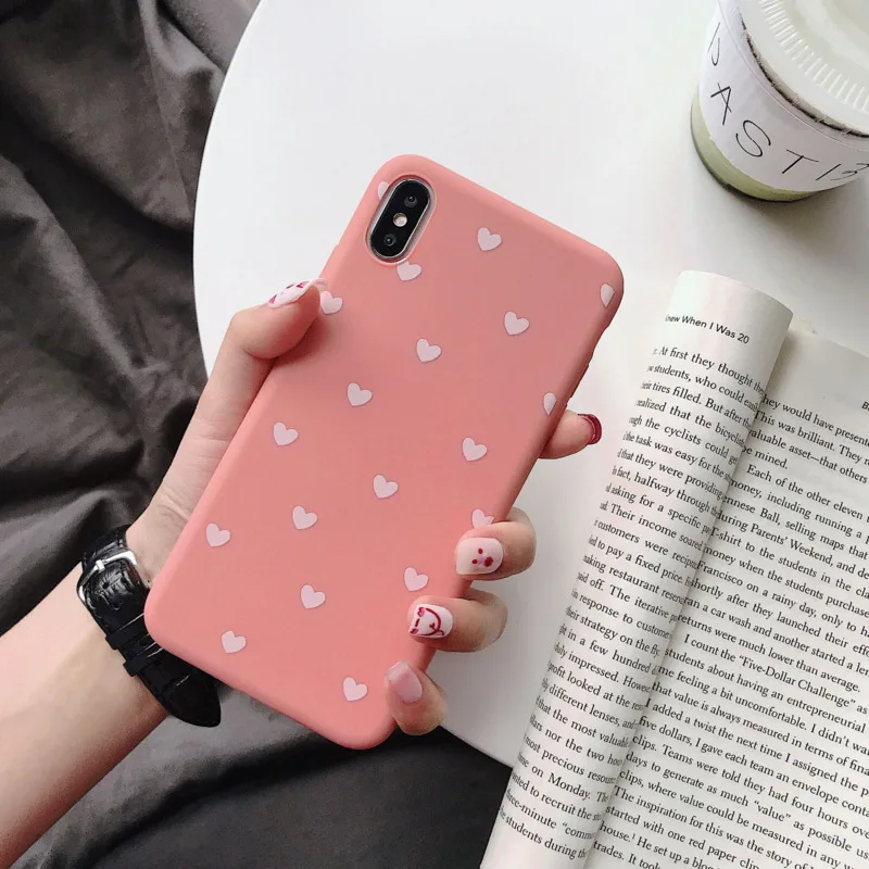 Для корейского стиля маленькая любовь нанесение 8plus Apple Xs Мягкая ручная Оболочка