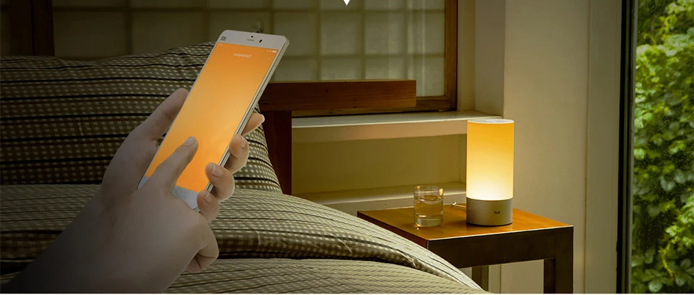 Xiaomi Mijia светодиодный прикроватный светильник 16 миллионов цветов, умный сценический Настольный светильник, Wi-Fi, Bluetooth, подключение, приложение, дистанционное управление