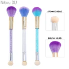 Кисти для ногтей, 1 шт., двусторонняя ручка, градиентный спонж, насадка для акриловой стразы, ручка для дизайна ногтей, инструменты для маникюра