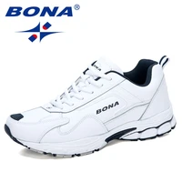bona 2020 new designers action leather running shoes men non slip man jogging shoes athletic training sneakers mansculino trendy