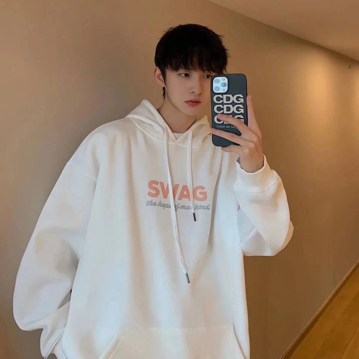 

Instagram men's tops are new simple fall Japanese artsy hoodies for couples