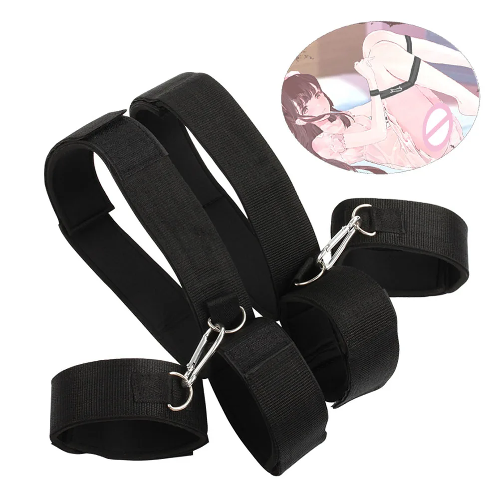 

Three-rings Wrists Bondage Straps For Couples HandCuffs Thighs Sex Restraint Gear Adjustable Assistance Slave Harness Bdsm Toys