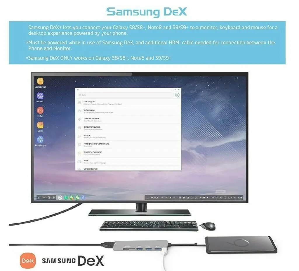 Фото USB C концентратор, многопортовый адаптер INPHER 7 в 1, портативный Космический алюминиевый ключ... №3