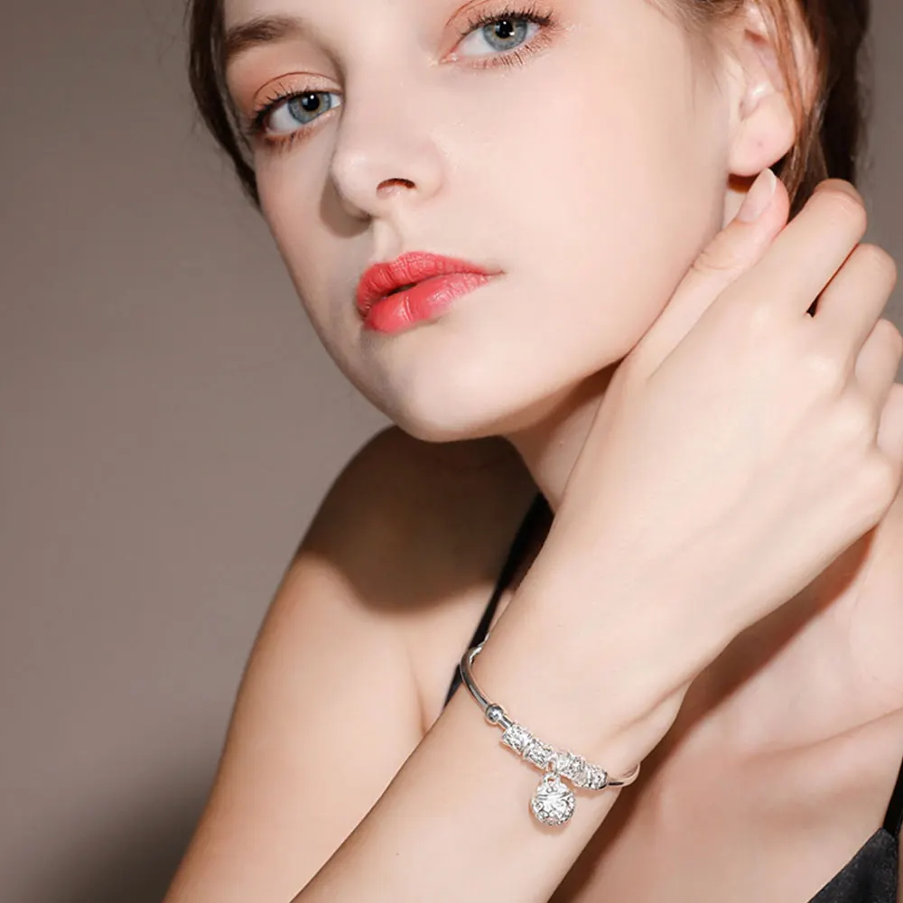 Женский браслет из серебра 925 пробы с вырезами | Украшения и аксессуары