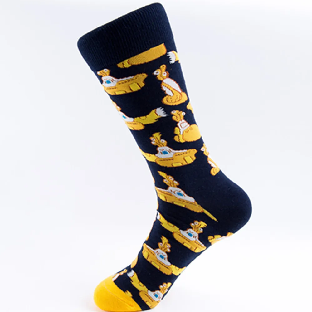 

Autumn and Winter New Trend Men's Socks Street Skateboarding Socks Personality Colorful Submarine Men's Socks