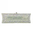 Вечерняя сумка с металлическим креплением и бриллиантами, 21x8 см, a6706